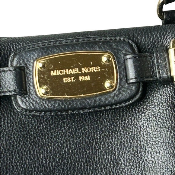 Michael Kors Hamilton Weekender Black Leather Bag X-Large Gold Hardware - Picture 3 of 8